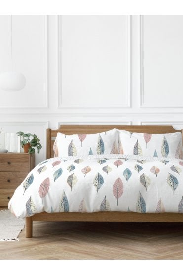 Flynn Leaf Design Duvet Cover and Pillowcase Set