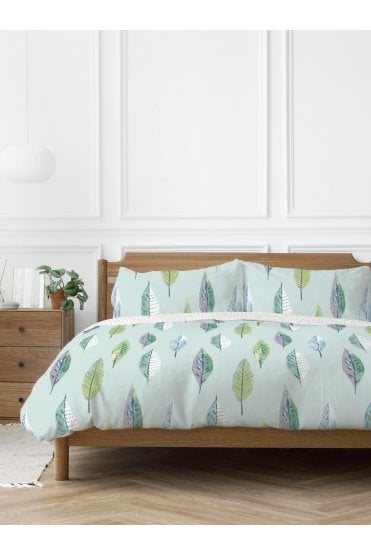 Flynn Leaf Design Duvet Cover and Pillowcase Set