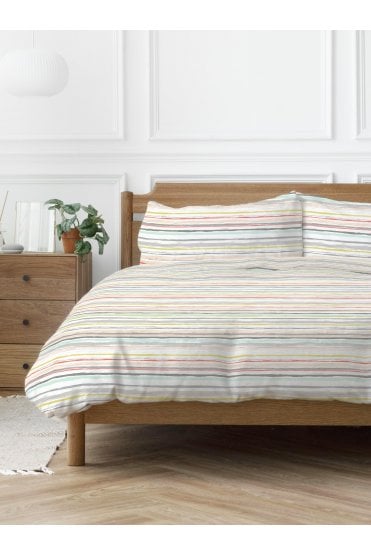 Painterly Stripe Duvet Cover and Pillowcase Set