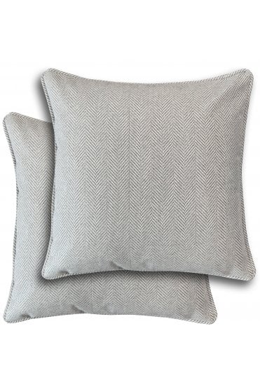 Chester Herringbone Pattern Pair of Cushion Covers - 43x43cm - Cases Only