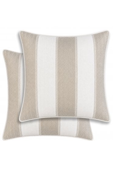 Henley Woven Stripe Pair of Cushion Covers - 43x43cm - Cases Only