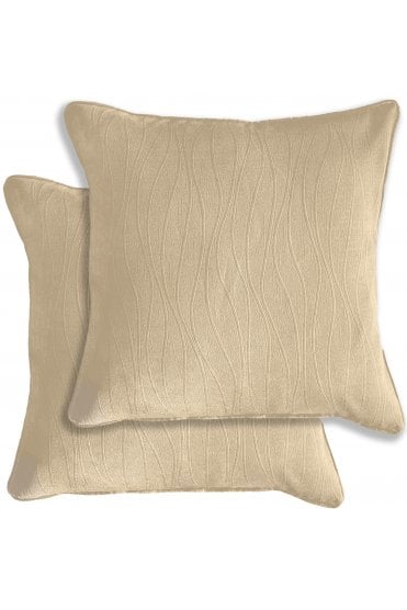 Pair of Goodwood Textured Wave Pattern Cushion Covers - 43x43cm - Cases Only