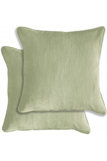 Pair of Goodwood Textured Wave Pattern Cushion Covers - 43x43cm - Cases Only