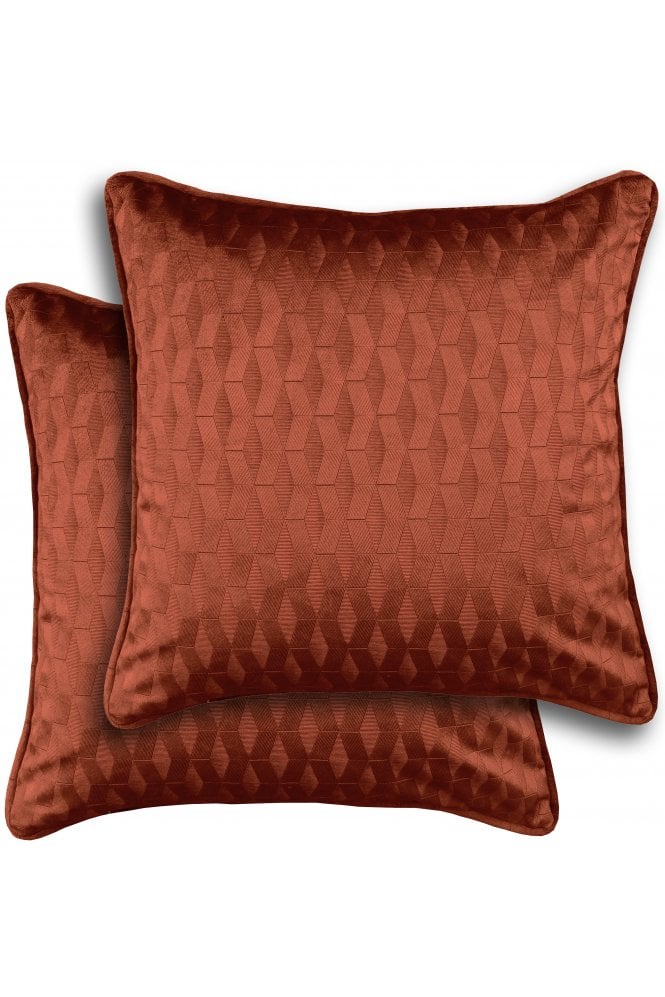 Enhanced Living Tokyo Embossed Geometric Pair of Cushion Covers - 43x43cm - Cases Only