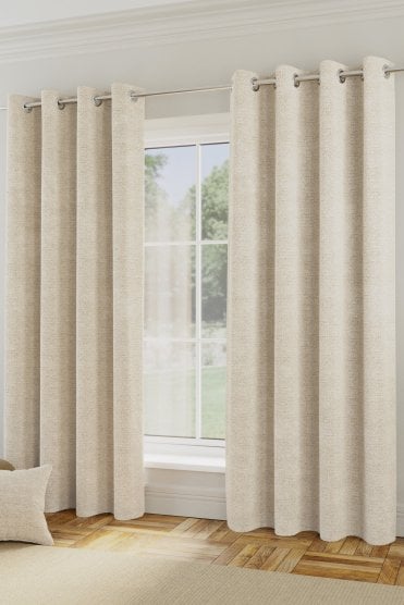 Royale Room Darkening Readymade Eyelet Boucle Curtain