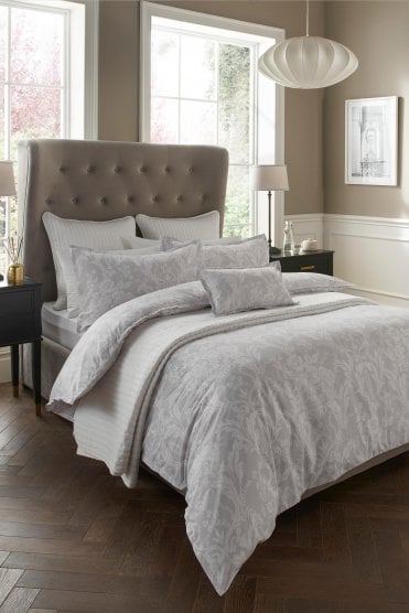 Darcy Silver Floral Reversible Duvet Cover and Pillowcase Set