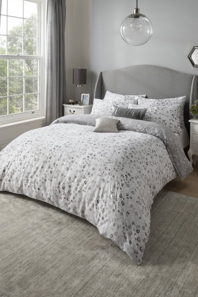 Samantha Faiers Home Delilah Silver Animal Print Reversible Duvet Cover and Pillowcase Set