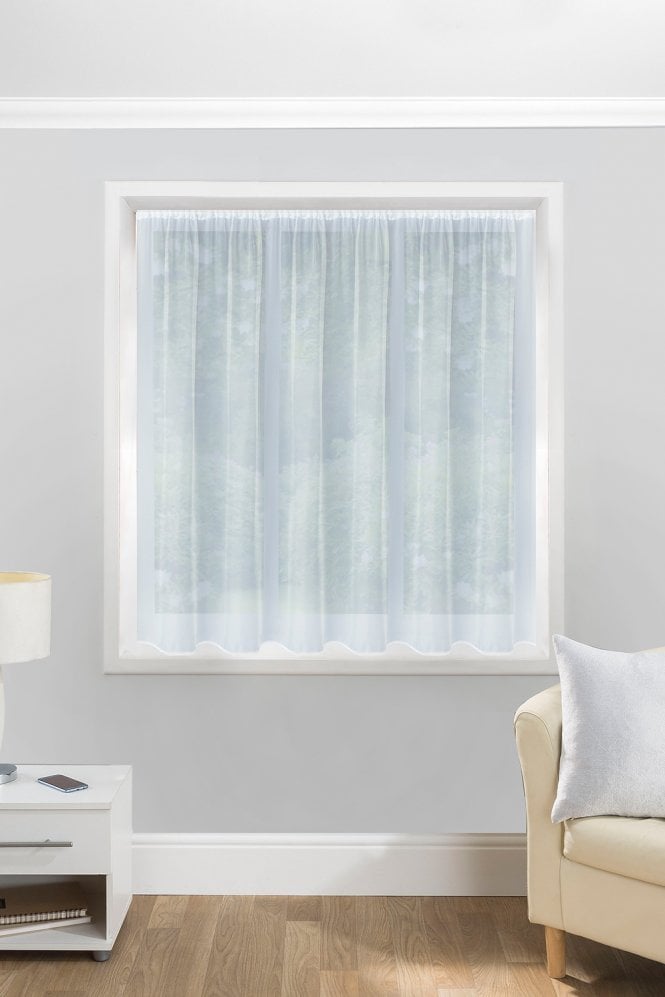 Tyrone Textiles Albany Plain White Pre-Cut Net Panel