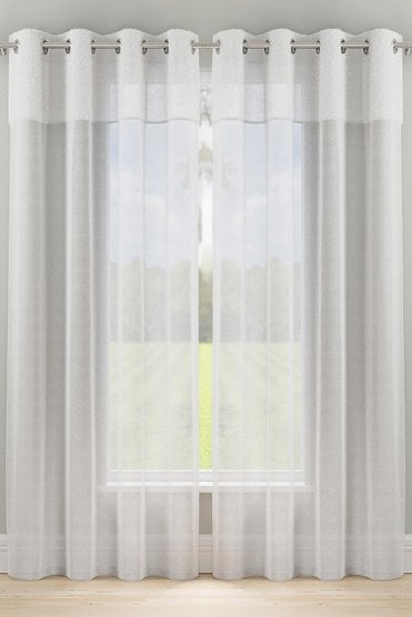 Andorra Textured Fabric Header Voile Panels (PAIR)