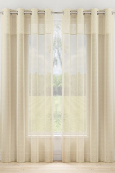 Andorra Textured Fabric Header Voile Panels (PAIR)