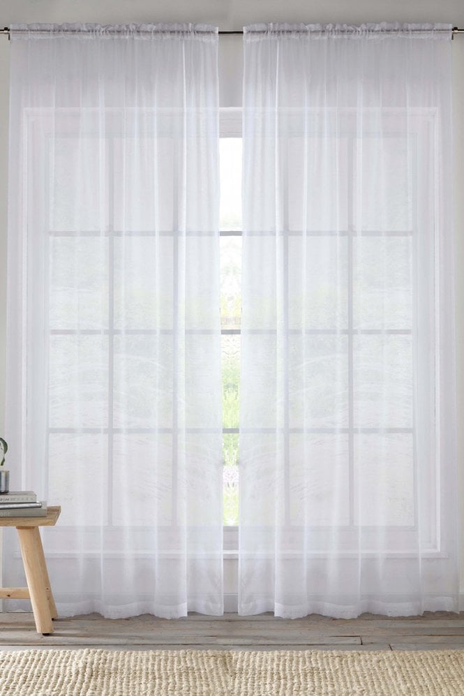 Tyrone Textiles Crystal Sheer Plain Voile Panels (Pair)