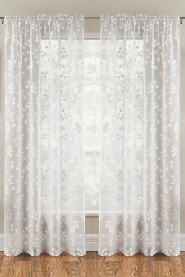 Delila Leaf Print Voile Panels (Pair)