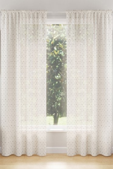 Hanoi Linen-Look Textured Tufted Slubs Voile Panels (PAIR)