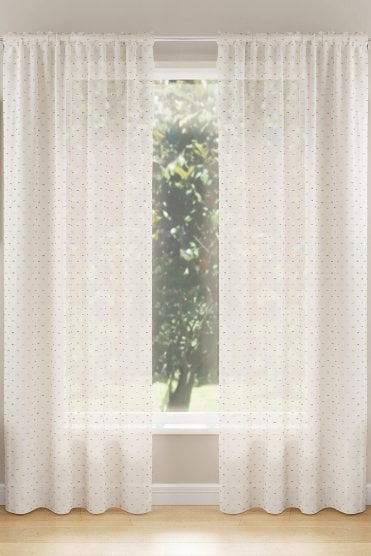 Hanoi Linen-Look Textured Tufted Slubs Voile Panels (PAIR)