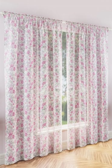 Mia Floral Print Patterned Sheer Voile Panels (PAIR)