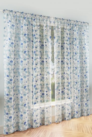 Mia Floral Print Patterned Sheer Voile Panels (PAIR)