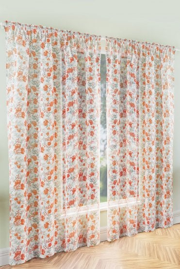 Mia Floral Print Patterned Sheer Voile Panels (PAIR)